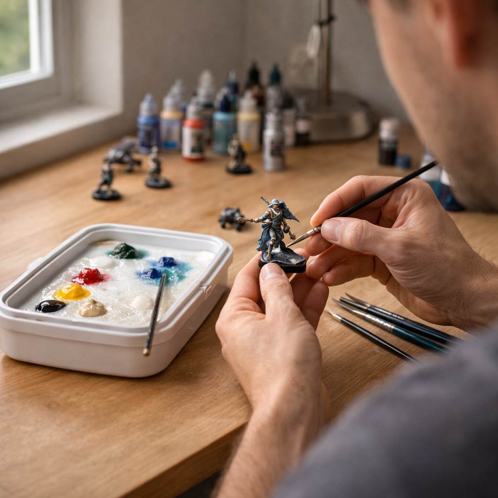 acrylic paint blending on Army Painter Wet Palette hydration paper