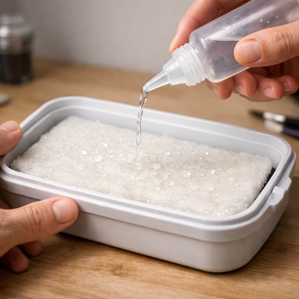 Army Painter Wet Palette foam preparation with proper water saturation