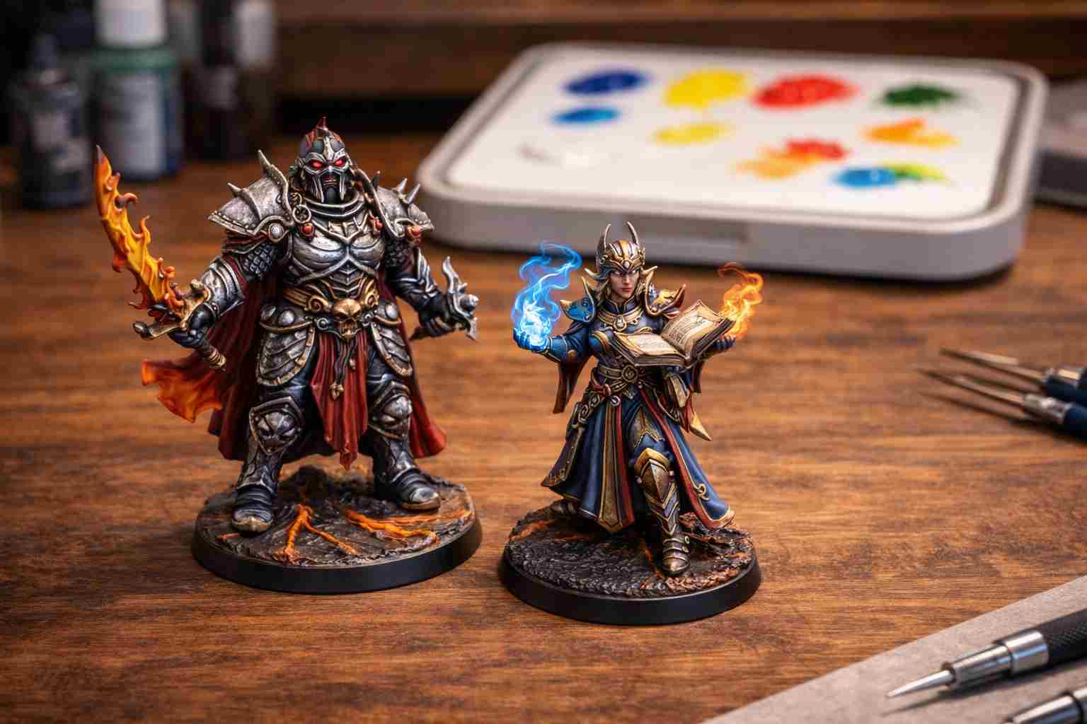 finished painted miniatures created using Redgrass Games Painter Lite wet palette