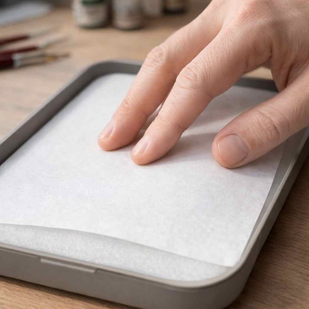 Placing Redgrass hydration paper flat on foam without bubbles